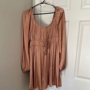 Lush Peach Pleated Fabric